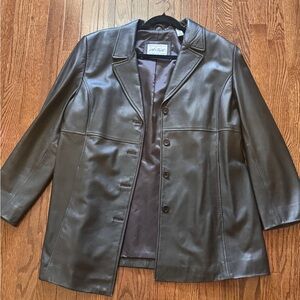 Vintage Lord & Taylor Dark Brown Leather Jacket